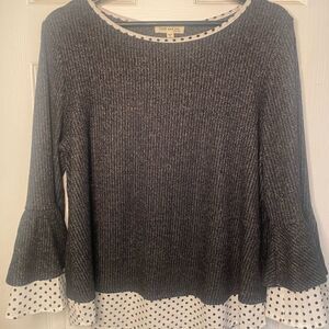 Faith and Joy Faux Top Double Layered 3/4 Length Sleeves